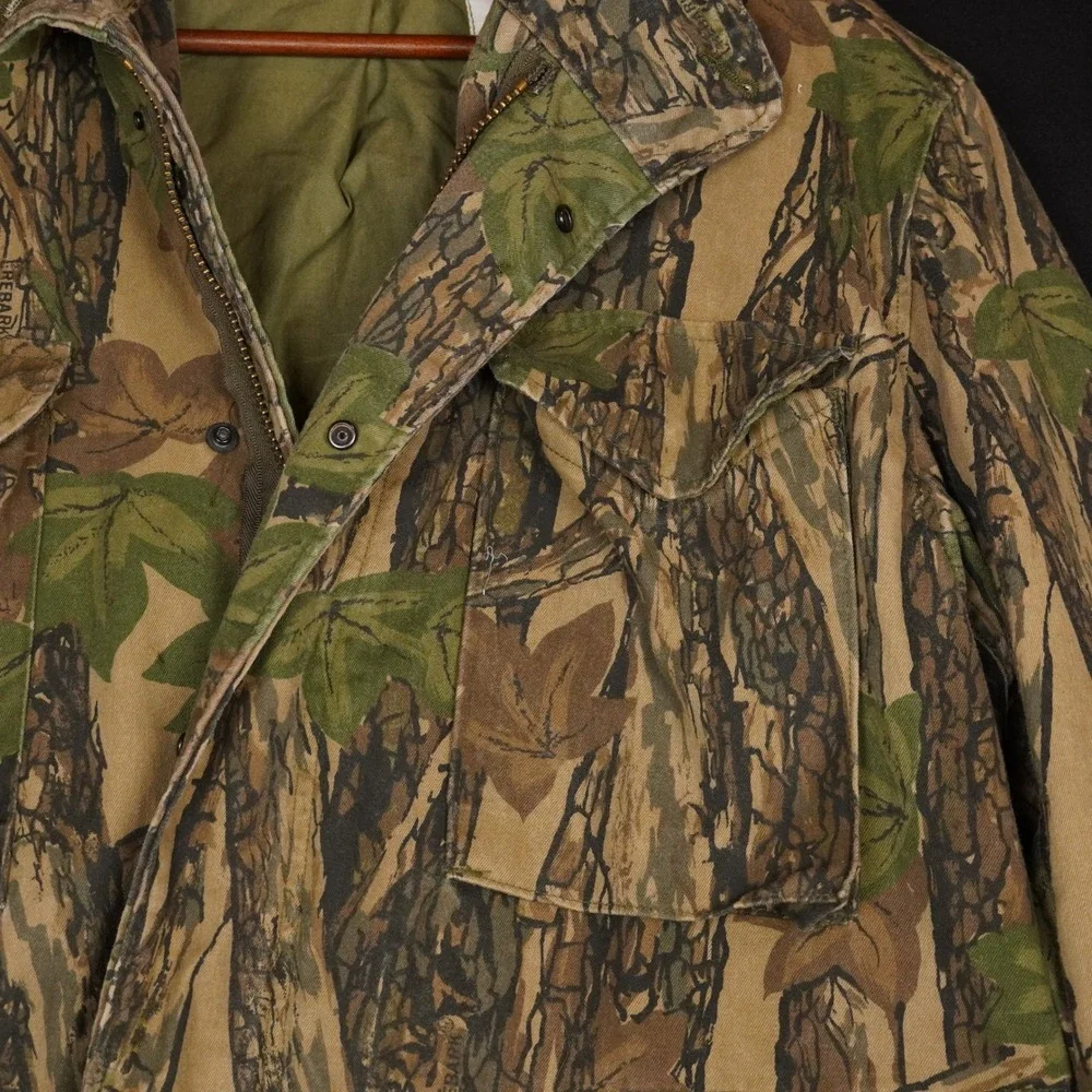 90s Golden Mfg Trebark Camo Field Jacket Mens Medium Regular Brown Green Hunting